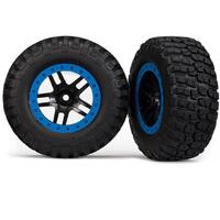 TRAXXAS TYRE & WHEEL GLUED (SCT SS BLK/BLUE 4WD) - 38-5883A