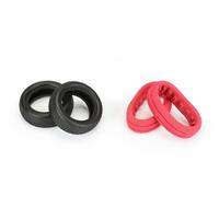 AKA 1/10 VIPER 2WD FRONT SUPER SOFT LONG WEAR BUGGY TYRES WITH RED INSERTS, 2PCS