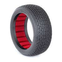 AKA CATAPULT 1/8 SOFT LONG WEAR BUGGY TYRES WITH RED INSERTS, 2PCS