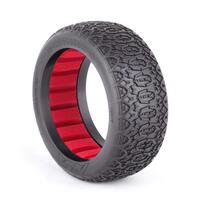 AKA CHAINLINK 1/8 CLAY BUGGY TYRES WITH RED INSERTS, 2PCS