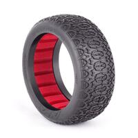 AKA CHAINLINK 1/8 MEDIUM LONG WEAR BUGGY TYRES WITH RED INSERTS, 2PCS