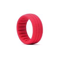 AKA DOUBLE DOWN 1/8 SUPER SOFT BUGGY TYRES WITH RED INSERTS, 2PCS