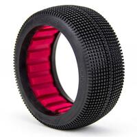 AKA ZIPPS 1/8 SOFT LONG WEAR BUGGY TYRES WITH RED INSERTS, 2PCS