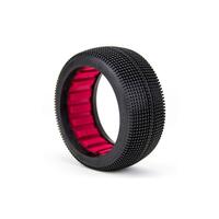 AKA ZIPPS 1/8 MEDIUM LONG WEAR BUGGY TYRES WITH RED INSERTS, 2PCS