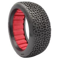 AKA SCRIBBLE 1/8 MEDIUM LONG WEAR BUGGY TYRES WITH RED INSERTS, 2PCS