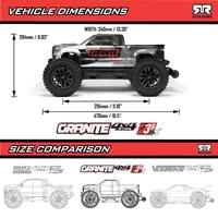 ARRMA GRANITE V4 4X4 223S BLX 1/10 RC MONSTER TRUCK, RTR, GUN METAL, ARA4302V4T3