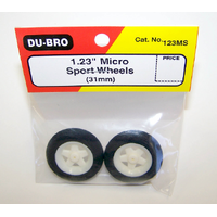 DUBRO 123MS 1.23IN MICRO SPORT WHEELS (1 PAIR PER CARD)